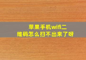 苹果手机wifi二维码怎么扫不出来了呀