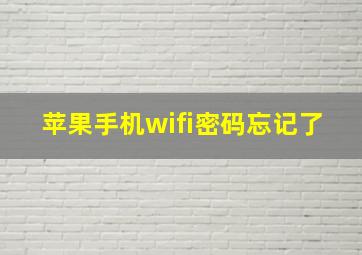 苹果手机wifi密码忘记了