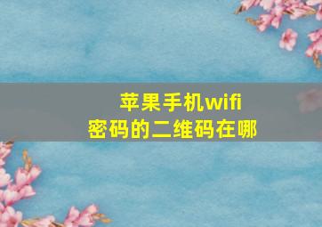 苹果手机wifi密码的二维码在哪