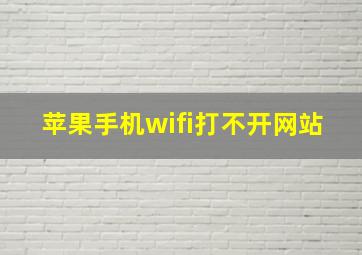 苹果手机wifi打不开网站