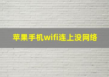 苹果手机wifi连上没网络