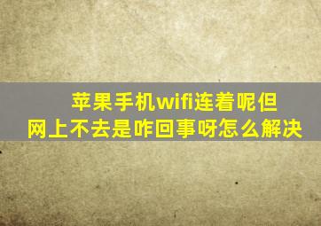 苹果手机wifi连着呢但网上不去是咋回事呀怎么解决