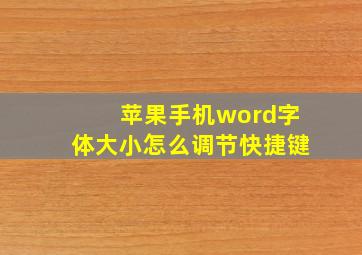 苹果手机word字体大小怎么调节快捷键