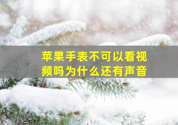 苹果手表不可以看视频吗为什么还有声音