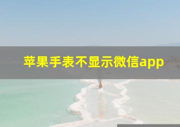 苹果手表不显示微信app