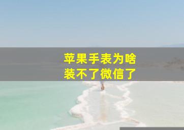 苹果手表为啥装不了微信了