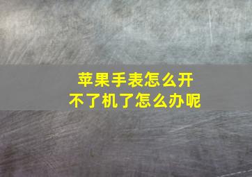 苹果手表怎么开不了机了怎么办呢