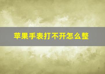 苹果手表打不开怎么整