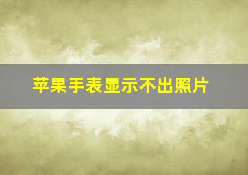 苹果手表显示不出照片