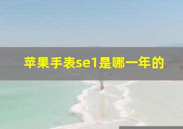 苹果手表se1是哪一年的