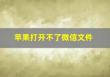 苹果打开不了微信文件