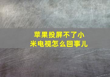 苹果投屏不了小米电视怎么回事儿