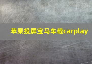 苹果投屏宝马车载carplay