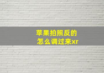 苹果拍照反的怎么调过来xr