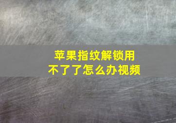 苹果指纹解锁用不了了怎么办视频