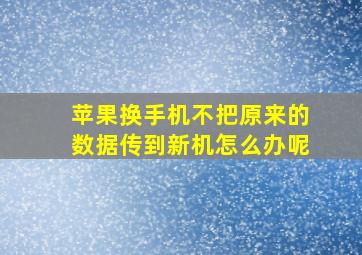 苹果换手机不把原来的数据传到新机怎么办呢