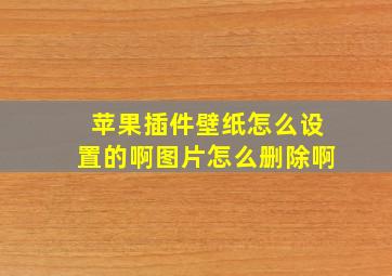 苹果插件壁纸怎么设置的啊图片怎么删除啊