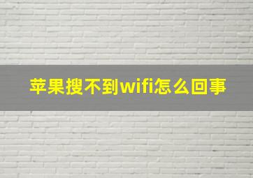 苹果搜不到wifi怎么回事