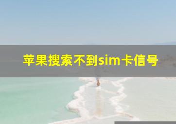 苹果搜索不到sim卡信号