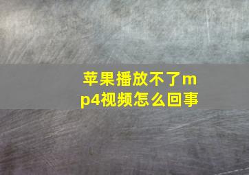 苹果播放不了mp4视频怎么回事