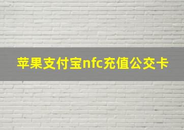 苹果支付宝nfc充值公交卡