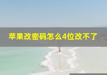 苹果改密码怎么4位改不了