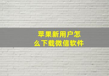 苹果新用户怎么下载微信软件