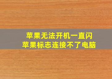 苹果无法开机一直闪苹果标志连接不了电脑