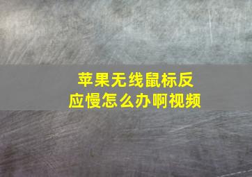 苹果无线鼠标反应慢怎么办啊视频