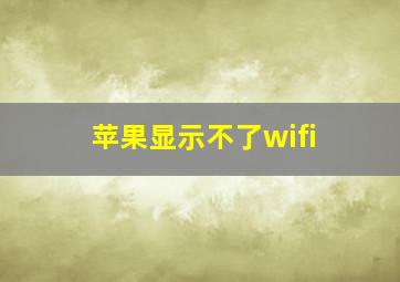 苹果显示不了wifi