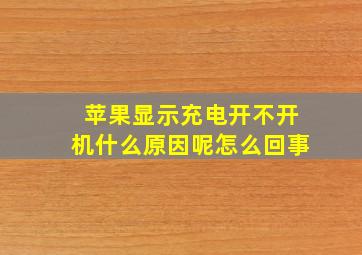 苹果显示充电开不开机什么原因呢怎么回事