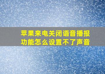 苹果来电关闭语音播报功能怎么设置不了声音