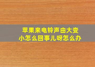 苹果来电铃声由大变小怎么回事儿呀怎么办