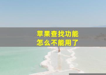 苹果查找功能怎么不能用了