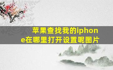 苹果查找我的iphone在哪里打开设置呢图片