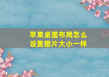 苹果桌面布局怎么设置图片大小一样