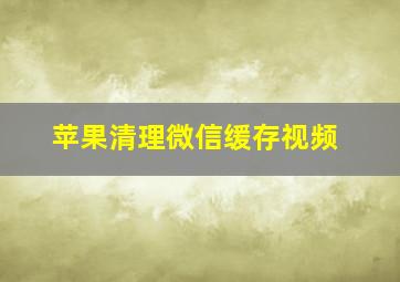 苹果清理微信缓存视频