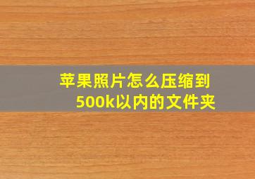 苹果照片怎么压缩到500k以内的文件夹