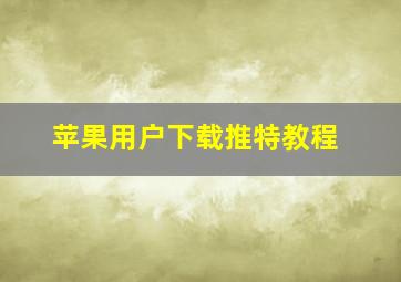 苹果用户下载推特教程