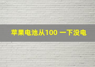 苹果电池从100 一下没电