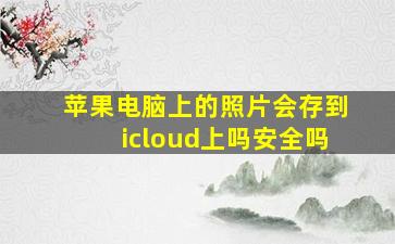 苹果电脑上的照片会存到icloud上吗安全吗