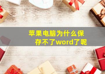 苹果电脑为什么保存不了word了呢