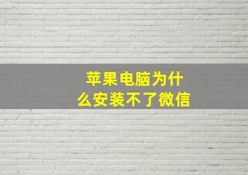 苹果电脑为什么安装不了微信