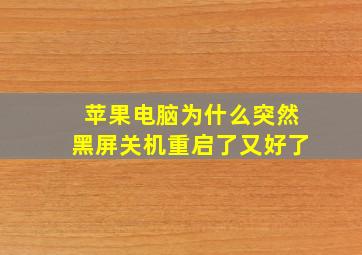 苹果电脑为什么突然黑屏关机重启了又好了