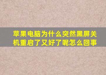 苹果电脑为什么突然黑屏关机重启了又好了呢怎么回事