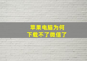 苹果电脑为何下载不了微信了