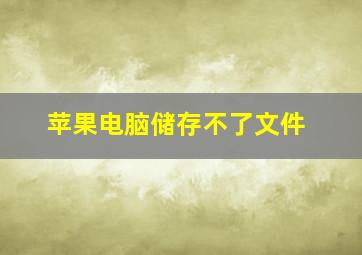 苹果电脑储存不了文件