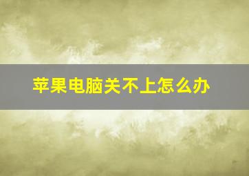 苹果电脑关不上怎么办