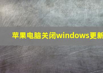 苹果电脑关闭windows更新