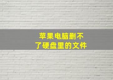 苹果电脑删不了硬盘里的文件